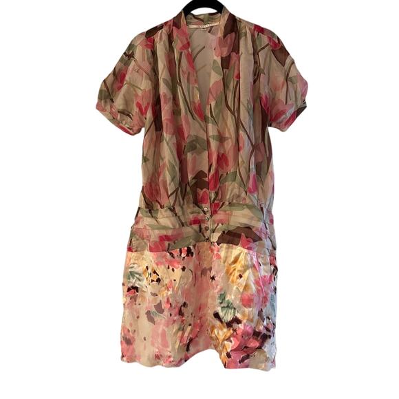 Walter 100% silk floral print mini dress size small - Picture 1 of 4